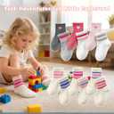 Toddler Socks with Grips, Seamless Non-Slip Crew Baby Boy Girl Grippy Socks