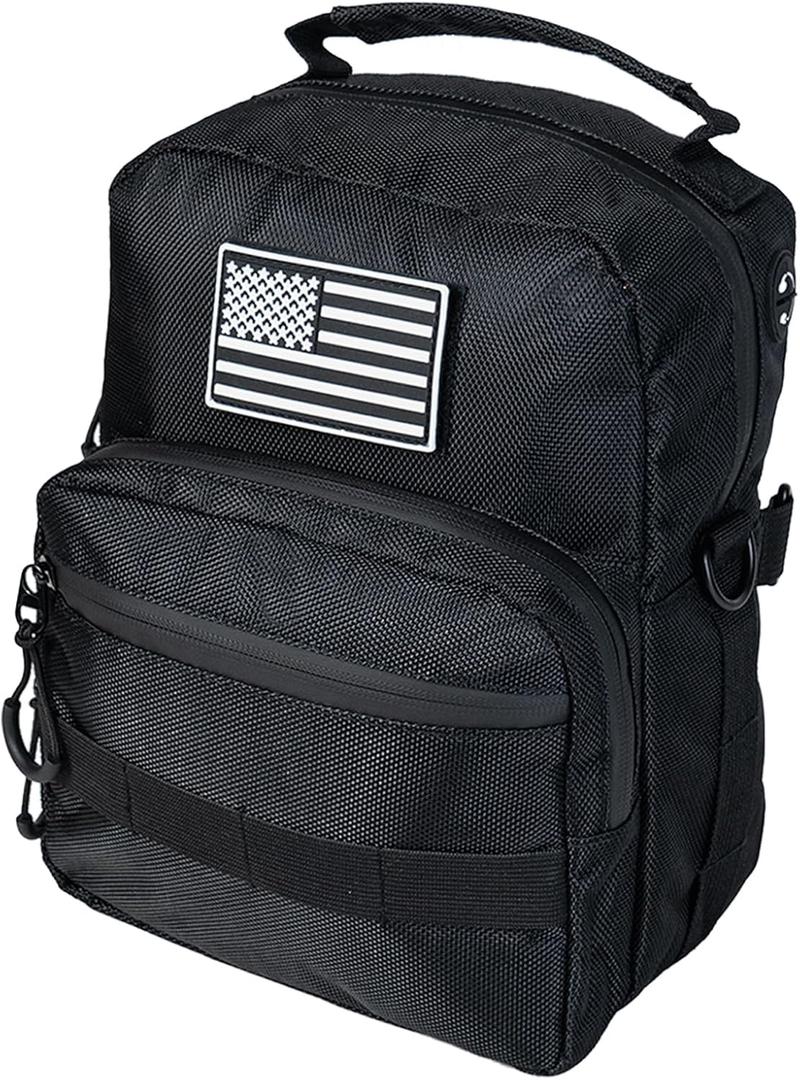 Universal Motorcycle Bag Handlebar Bag 1680D Oxford Tool Storage Accessory for Front Fork Handle Bar Sissy Bar Compatible with Harley Softail Dyna Sportsters and Most Cruiser Models