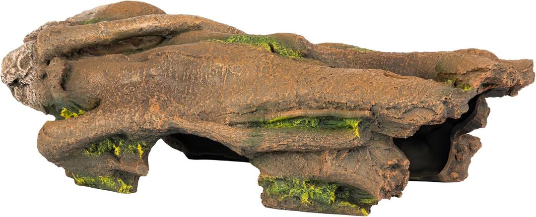 Orchid Valley Lizard, Snake or Reptile Hide. Large Hollow Log for Terrarium. Bearded Dragon or Gecko Tank Accessories. Natural Looking Basking Platform, Axolotl, Python Hideout. (XL-Version 2)