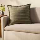 Loloi Chris Loves Julia Howie Collection PCJ0023 Green/Natural 22'' x 22'' Cover w/Poly Pillow