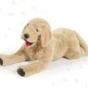 Geosar 47.2" Dog Stuffed Animals Plush, Soft Cuddly Golden Retriever Plush Toys, Large Stuffed Dog Hugging Pillow Gifts for Valentines Kids Girls Boys Birthday