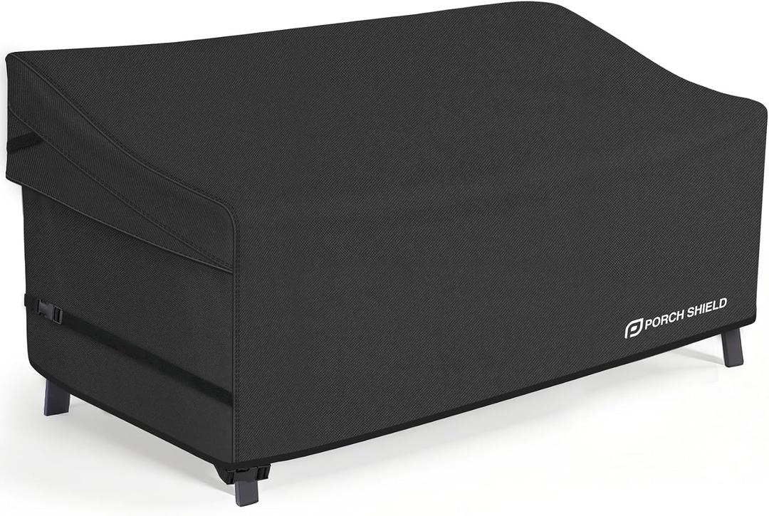 Porch Shield Waterproof Outdoor Furniture Sofa Cover Patio 3-Seater Couch Cover 77W x 35D x 35H inch, Black