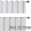 Floral Farmhouse Curtains Semi-Blackout Living Room Drapes 96 Inch Length Cotton Linen Blend Bohemian Window Curtain Panels White Bedroom Drapes, 1 Panel (Back Tab, 55" W x 96" L)