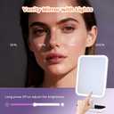 Hollywood Lighted Makeup Mirror: 12"x10" Vanity Mirror with Lights, 3 Color Modes Lighting Mirror with Magnification 10X, Lighted Vanity Mirror Tabletop - Plug in, White