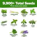 HOME GROWN 25 Herb Seeds for Planting 8,700+ Non-GMO Heirloom Seeds | Extra Large Variety Pack Herb Kit  Indoor Outdoor & Hydroponic | Culinary Seed Set | Grow Your Own Herbs | Gardening Gift