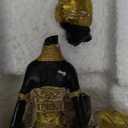 Lucky Elephant Statue ofr Home Decor,11" African Women and Elephant Sculpture Set - Decoration Figurine for Living Room,Table Centerpiece Shelf and Office (Gold-308c)