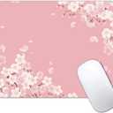 IMAYONDIA Cute Pink Mouse Pad, Floral Flowers Mouse Pad, Sakura Cherry Blossom Mousepad, Japanese Aesthetic Desk Decor, Anti Slip Rubber Base Mice pad for Computer Office Girl, 9.5 x 7.9 Inch