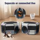 Lekereise 2-in-1 Large Cat Playpen, 65" * 19.7"in Portable Pet Playpen, Dog Playpen Indoor Outdoor for Cats, Puppies, Detachable into 2 Separate Playpens, with a Carry Bag