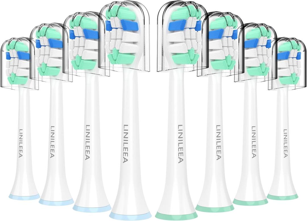 Toothbrush Replacement Heads for Philips Sonicare, Electric Brush Head Compatible with Phillips Sonic Care Toothbrush Heads,8 Pack (Green and White)