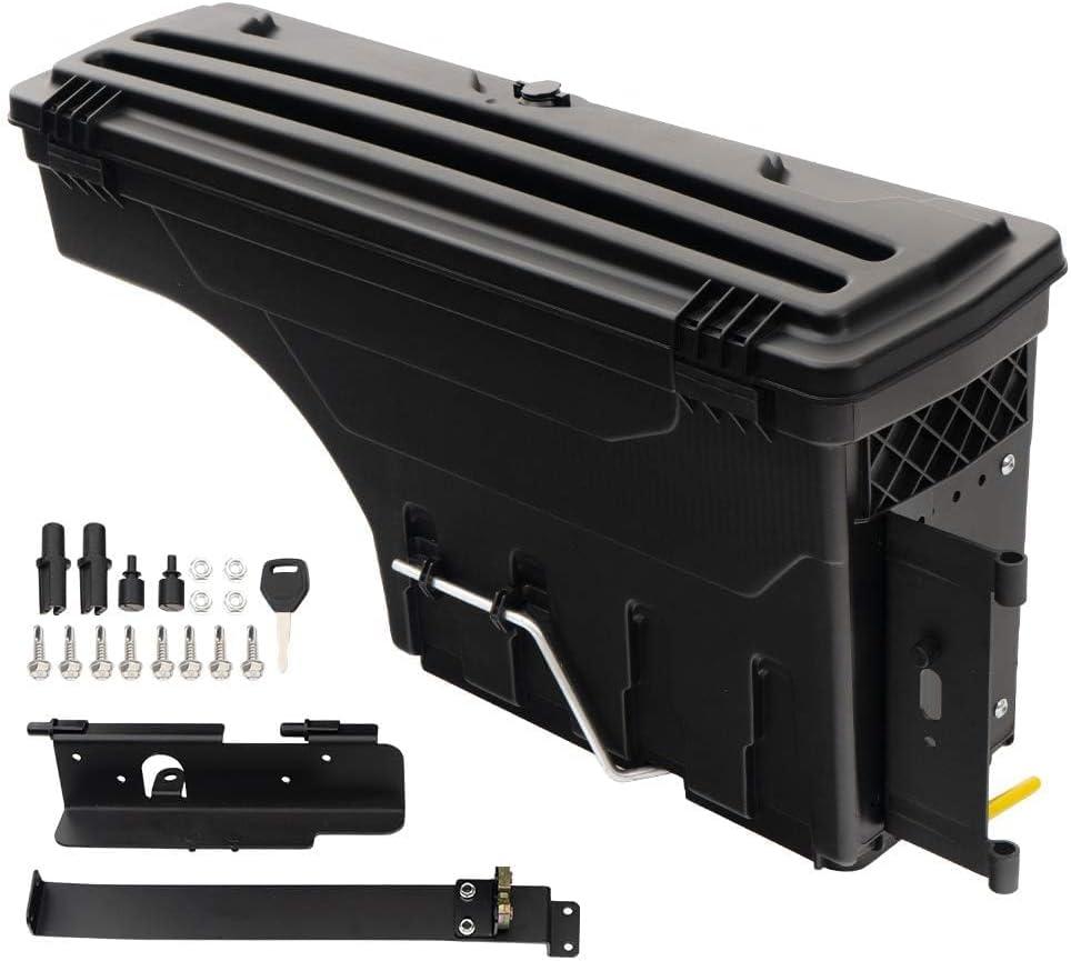 G-PLUS Truck Bed Storage Tool Box Compatible with Toyota Tundra 2007-2020 Rear Lockable Swing Waterproof Wheel Well Tool Box Left Driver Side (07-20 Toyota Tundra Left)