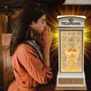 Christmas Snow Globe Lantern - Angel Scene Water Lanterns with Lights and Glitter - White Telephone Booth Decoration - USB or Battery Powered Musical Box for Adults Girls (Angel)