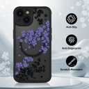 OOK Case for iPhone 14 6.1 Inch (Compatible with MagSafe) Floral Flowers Design Translucent Phone Cover Soft TPU + Hard PC Anti-Scratch Shockproof Magnetic Cute Case for Women - Light Purple