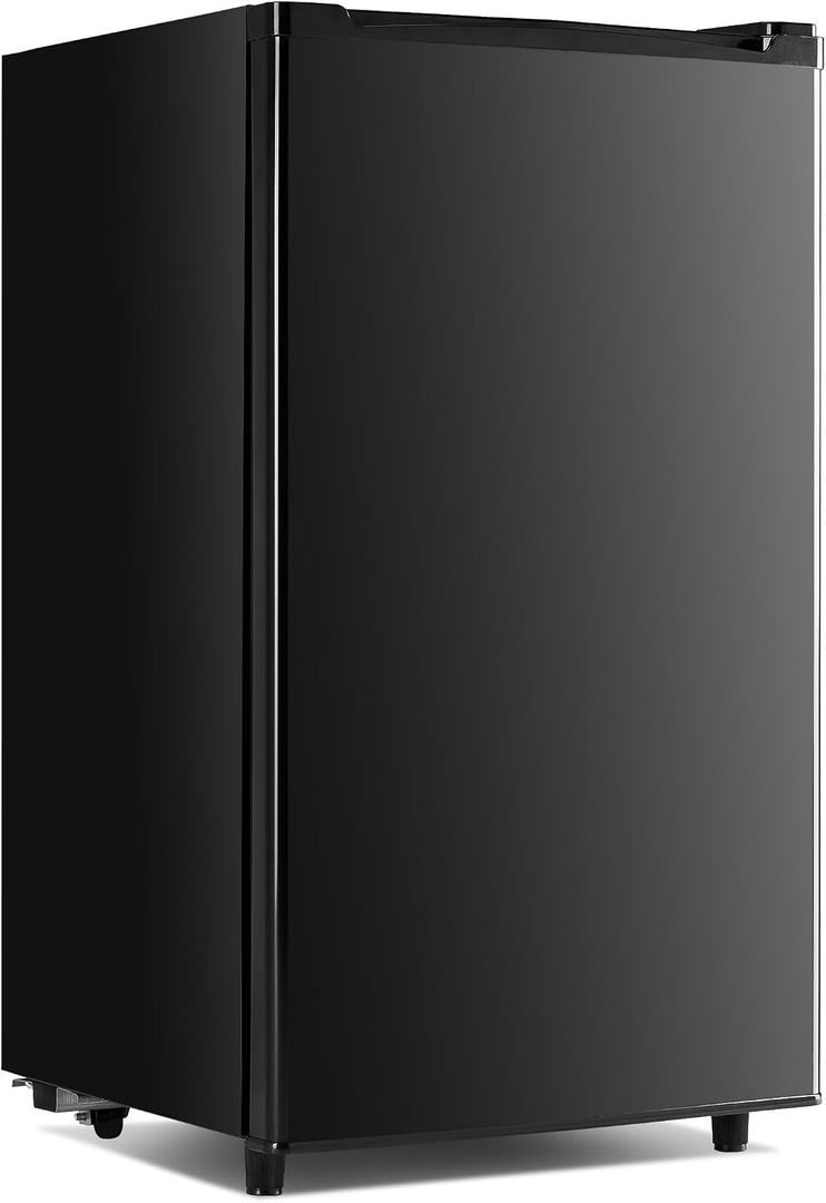 NEWBULIG Mini Fridge with Freezer 3.2 Cu.Ft Small Refrigerator for Office, Dorm, Small Fridge with Adjustable Thermostat, Energy Saving, Singel Door, Black