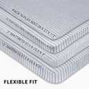 Elys & Co. Waterproof Pack and Play/Mini Crib Sheets  All-in-One Mattress Protector and Fitted Playard Sheets  Jersey Cotton  Blue Splash & Stripes, Baby Boy Nursery Bedding Essential  2-Pack