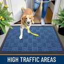 OLANLY Front Door Mat Outside Entrance 47x17, Absorbent, Heavy Duty Sturdy Natural Rubber Doormat Indoor Outdoor, Non-Slip, Stain and Fade Resistant, Low Profile Floor Mat for Entryway, Ocean Blue