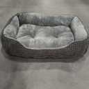 MIXJOY Dog Bed for Large Medium Small Dogs, Rectangle Washable Sleeping Puppy Bed, Orthopedic Pet Sofa Bed, Soft Calming Cat Beds for Indoor Cats, Anti-Slip Bottom with Multiple Size (30x24x9 inches-Large, Grey)