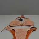 ZAFUL Women's Sexy Cutout Bikini Set High Cut Textured Metal Ring Cheeky Swimsuit Two Piece Bathing Suit, L