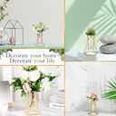 Roshtia 8 Set Gold Glass Vase for Centerpieces Metal Geometric Test Tube Vase Modern Hydroponic Flower Stand with Glass Cylinder for Flowers Plant Wedding Office Home Centerpiece (6.3 Inch)