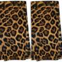 KTYHD Leopard Print Kitchen Towels, Cheetah Decor Dish Towels for Kitchen, Trendy Retro Cheetah Print Bathroom Hand Towels Decorative Set of 2, Leopard Gifts for Women
