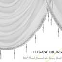 NICETOWN Swag Valances for Kitchen Window, Home Decoration Waterfall Curtain Valances for Short Window, Sheer Curtains with Beaded Tassel for Living Room/Baby Nursery, 1 PC, 39" Wide, Light Grey
