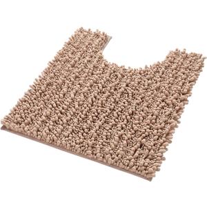 Yimobra Toilet Rug U Shaped Washable 24x20 Inch - Ultra Soft Absorbent Chenille Bath Rugs for Toilet, Quick Dry & Machine Washable, Non Slip Contour Bathroom Mat, Light Brown