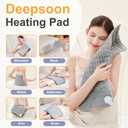 Deepsoon Heating Pad,Electric Heating Pads for Back,Neck,Moist Heating Pad for Abdomen Shoulder Knee Legs,Dry/Moist Heat&Auto Shut Off,Mother's Day Birthday for Men and Women,Light Gray, 24x12 Inch