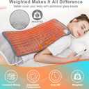 Deepsoon Heating Pad,Electric Heating Pads for Back,Neck,Moist Heating Pad for Abdomen Shoulder Knee Legs,Dry/Moist Heat&Auto Shut Off,Mother's Day Birthday for Men and Women,Weighted Gray,24x12 Inch