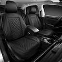Skechers Car Seat Covers,MAX Cushioning Memory Foam Piping Leather Seat Covers,Waterproof Car Seat Protector Front Seats,Car Seat Cushion Airbag Universal Fit for Most Cars,Vans,Trucks,SUV,Black