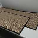 Kitchen Rugs and Mats Non Skid Washable Set of 2 PCS, Absorbent Runner Rugs for Kitchen, Front of Sink, Kitchen Mats for Floor, 17.3"x 47"+17.3"x 29" (Black)