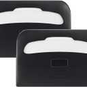 Commercial Toilet Seat Cover Dispenser Wall Mount (2-Pack), Black Half-Fold Toilet Seat Cover Holder for Bathroom/Restroom