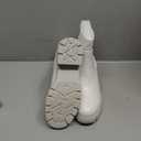 Athlefit Women's White Chelsea Boots Fall Platform Ankle Boots Slip on Chunky Lug Sole Boots Size 7, Cream