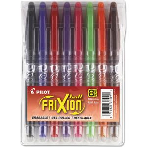 Pilot, FriXion Ball Erasable & Refillable Gel Ink Pens, Fine Point 0.7 mm, Pack of 7, Assorted Colors