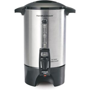 Hamilton Beach 45 Cup Coffee Urn and Hot Beverage Dispenser, Silver (40519)