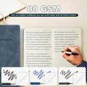 Lined Journal Notebook, 240 Pages, A5 5.7" x 8.3", PU Leather Journals with Elastic Pen Holder, 80 GSM Thick Paper, Water-Resistant Hardcover Notebooks for Writing Journaling Office School - Blue