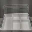 Citylife 17 QT Plastic Storage Box with Removable Tray Craft Organizers and Storage Clear Storage Container for Organizing Bead, Tool, Sewing, Playdoh