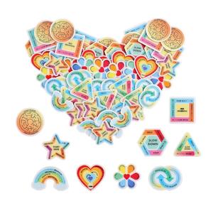 72Pcs Calm Stickers for Anxiety Sensory Textured Sensory Stickers Anti Stress Anxiety Relief Items Boho Calm Sticker Bulk Waterproof Fidget Adults Classroom Teacher Supplies