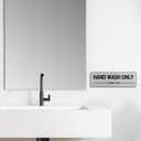 Hand Wash Only Sign 2 Pack, 9"x3", Strong Self-Adhesive Modern Design Wall Decor, Wall or Door Sign, Metal aluminum, Silver