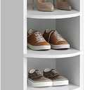 YATINEY 9-Tier Tall Shoe Rack, Wooden Shoe Storage Organizer, Narrow Shoe Cabinet with Removable Shelves for Small Spaces, Holds 9 Pairs of Shoes, for Entrance, Hallway, White SS02WT