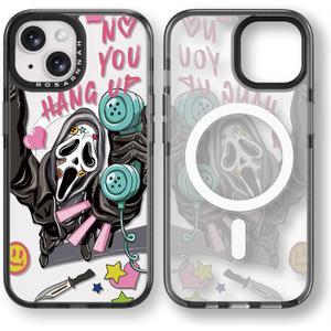 Rosarnnah Magnetic for iPhone 13 Magsafe Case Cute Aesthetic - Durable Shockproof 6.6 ft Drop Impact Phone Case Cover with Funny Fashion Skeleton 6.1"" Black, VV13B001