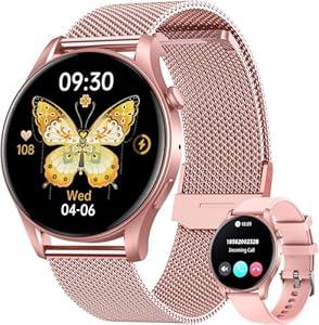Smartwatch for Women Fitness Watch: 1.43" Amoled Touchscreen Smart Watch Answer/ Make Call with Heart Rate Blood Pressure Sleep Monitor 100+ Sports Modes Fitness Tracker IP67 Waterproof for Android iOS