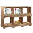 Neoaider Nesting Boxes for Chickens 6 Compartment, Wall-Mounted Wooden Chicken Nesting Box, Ensuring Comfortable Egg Laying, Preventing Egg Falls, Perfect for Backyard and Poultry Farms