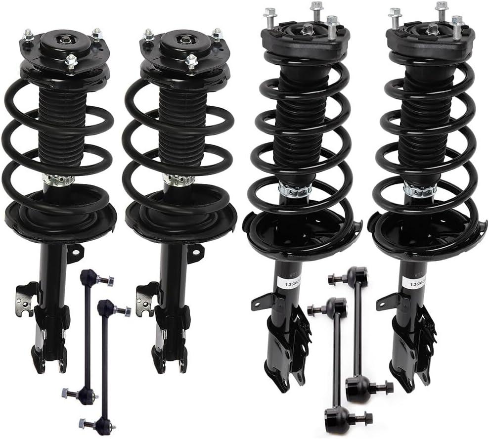 SCITOO Suspension Strut Shock for 2008-2011 for Toyota Highlander Front and Rear Pair Complete Strut Assembly,Stabilizer Bar Link Kit -8pcs
