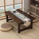 Japanese Floor Table Bamboo Japanese Folding Table Portable Solid Wood Folding Coffee Table,No Assembly Japanese Coffee Table for Sitting on The Floor,Easy Storage (A-39.4*18.9*13.8in)