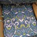 Arden Outdoor Midback Chair Cushion, 4-Pack, 18x36.5, Blue Damask