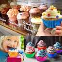 Foil Cupcake Liners - Rainbow Metallic Baking Cups for Weddings, Birthdays, Baby Showers - Standard Size Muffin Paper Cases - 10 Colors, 500 Pieces