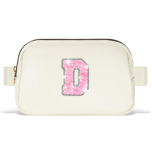 Uygafly Gifts for Girls Teens Kids - Birthday Gifts for Daughter Sister Her,Teen Girl Essentials,Travel Essentials,Cute Teen Trendy Stuff Waist Packs Belt Bag Crossbody Bag | Cream,Initial S