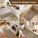 COSY HOMEER Kitchen Rugs Non Slip Washable 24"x36"+24"x60",Absorbent Soft Kitchen Mats for Floor,Polyester Kitchen Runner Rug Sets of 2,Kitchen Floor Mats for Sink Mat,Hallway,Laundry,Taupe