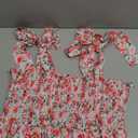 Women's Summer Maxi Dress Boho Spaghetti Straps Casual Long A-line Smocked Beach Dress Square Neck Flowy Sun Dress, Pink