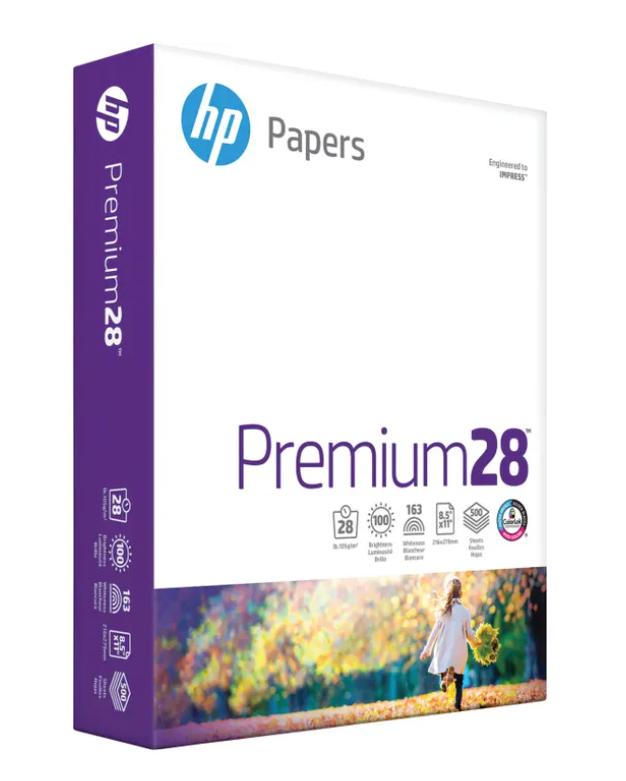 HP Printer Paper | 8.5 x 11 Paper | Premium 28 lb | 1 Ream  500 Sheets | 100 Bright | Made in USA  FSC Certified | 205200R