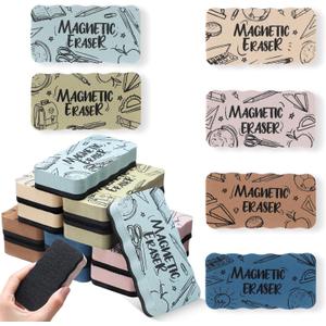 Marspark 12 Pcs Dry Erase Eraser Back to School Magnetic Whiteboard Erasers for Classroom Morandi Color Whiteboard Cleaning Pads Classroom Must Have Teacher Supplies for School Office Home(Pattern)